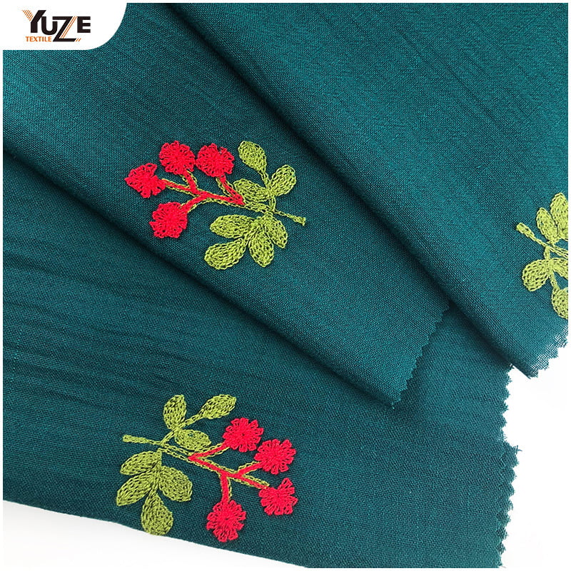 YZW-030066 Bordado de jato de ar suave de linho