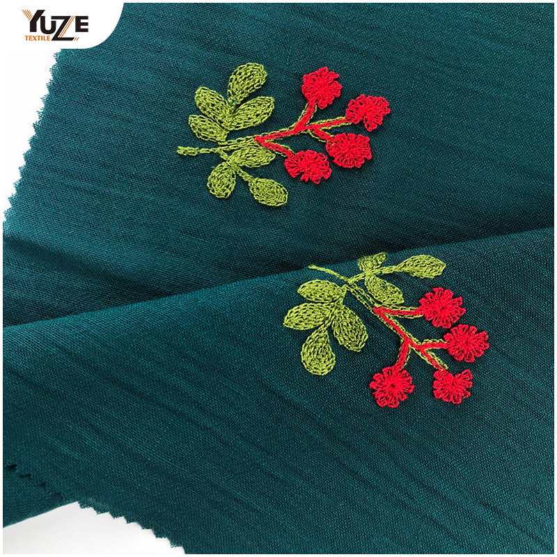 YZW-030066 Bordado de jato de ar suave de linho