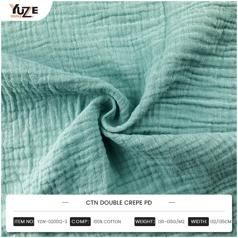 Como as características da textura do Crepe Cotton tecido são formadas?